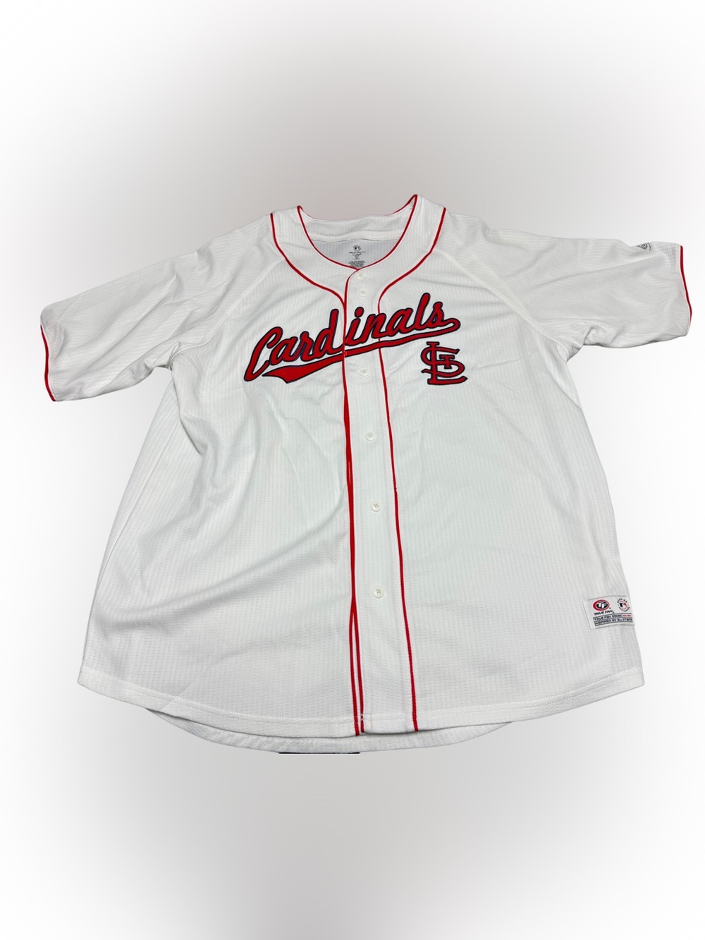 St. Louis Cardinals MLB True Fan Series Jersey Size LARGE Embroidered White NWOT